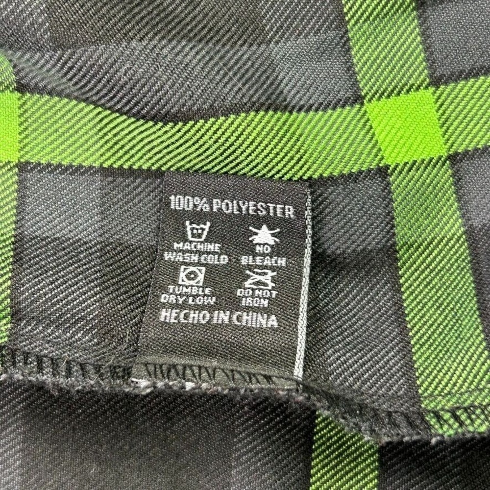 Dixxon Flannel Co Lime Green Black Plaid Button Down Shirt Womens Small Workwear - Picture 11 of 16